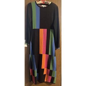 Another Girl Knit Modi's Dress Women's Sz 6 Multicolor 100% Organic Cotton